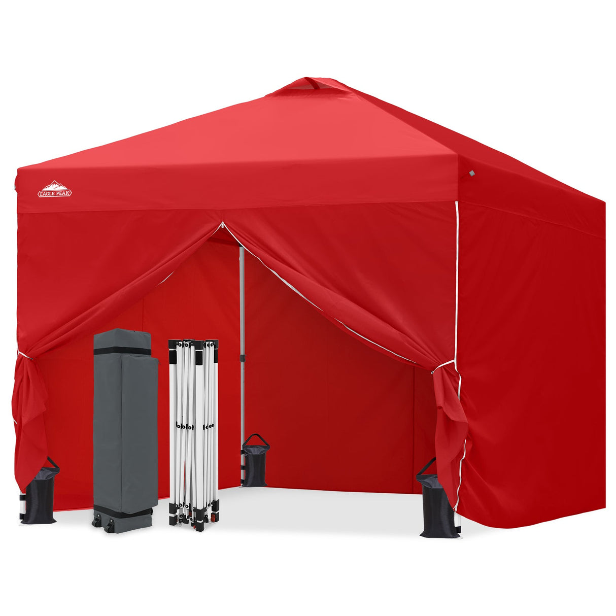 10x10 Pop Up Canopy Tent with Four Sidewalls - Eagle Peak