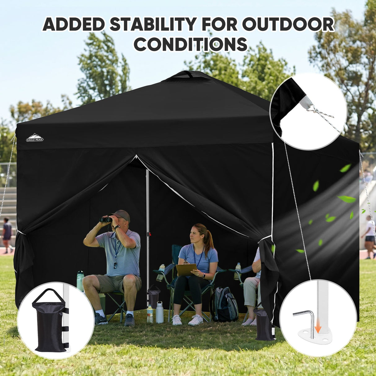 10x10 Pop Up Canopy Tent with Four Sidewalls - Eagle Peak