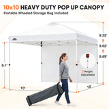 10x10 Pop Up Canopy Tent with One Sidewall - Eagle Peak