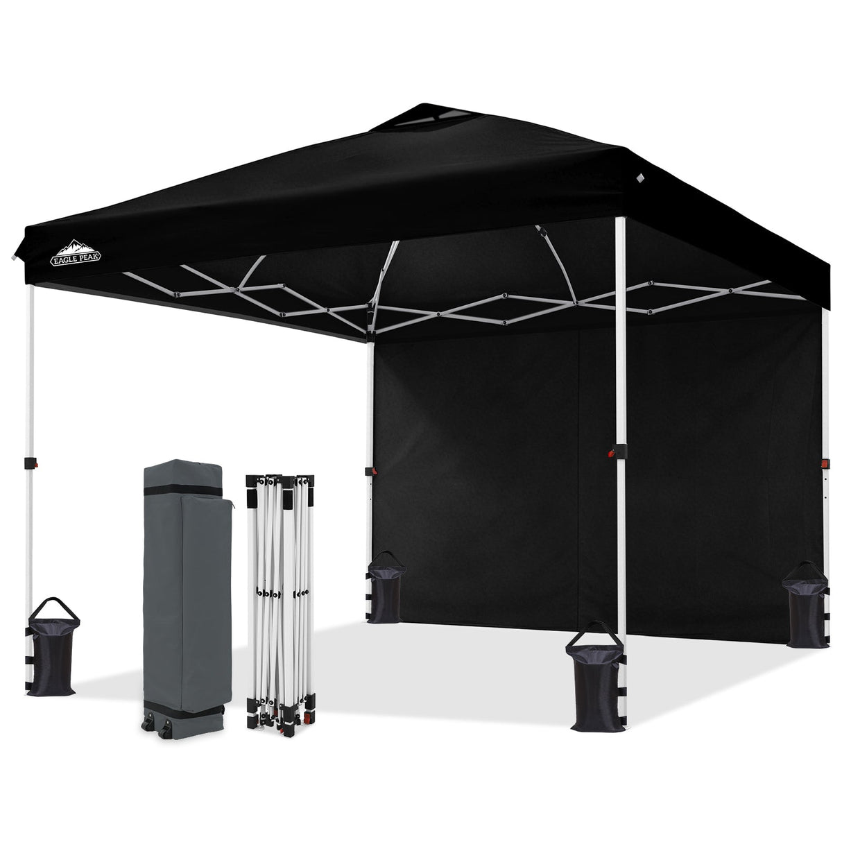 10x10 Pop Up Canopy Tent with One Sidewall - Eagle Peak