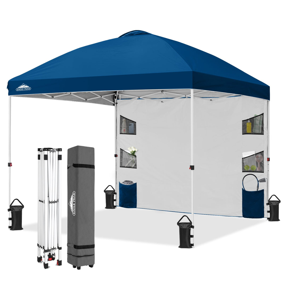 10x10 Pop Up Canopy Tent with Sidewalls & Storage - Eagle Peak®