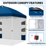10x10 Pop Up Canopy Tent with Sidewalls & Storage - Eagle Peak®