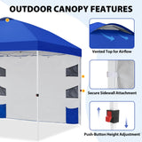 10x10 Pop Up Canopy Tent with Sidewalls & Storage - Eagle Peak®