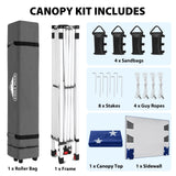 10x10 Pop Up Canopy Tent with Sidewalls & Storage - Eagle Peak®