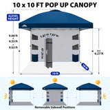 10x10 Pop Up Canopy Tent with Sidewalls & Storage - Eagle Peak®