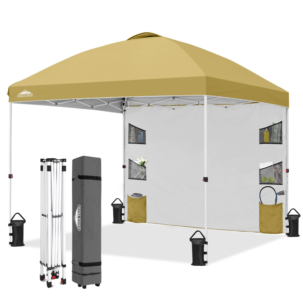 10x10 Pop Up Canopy Tent with Sidewalls & Storage - Eagle Peak®