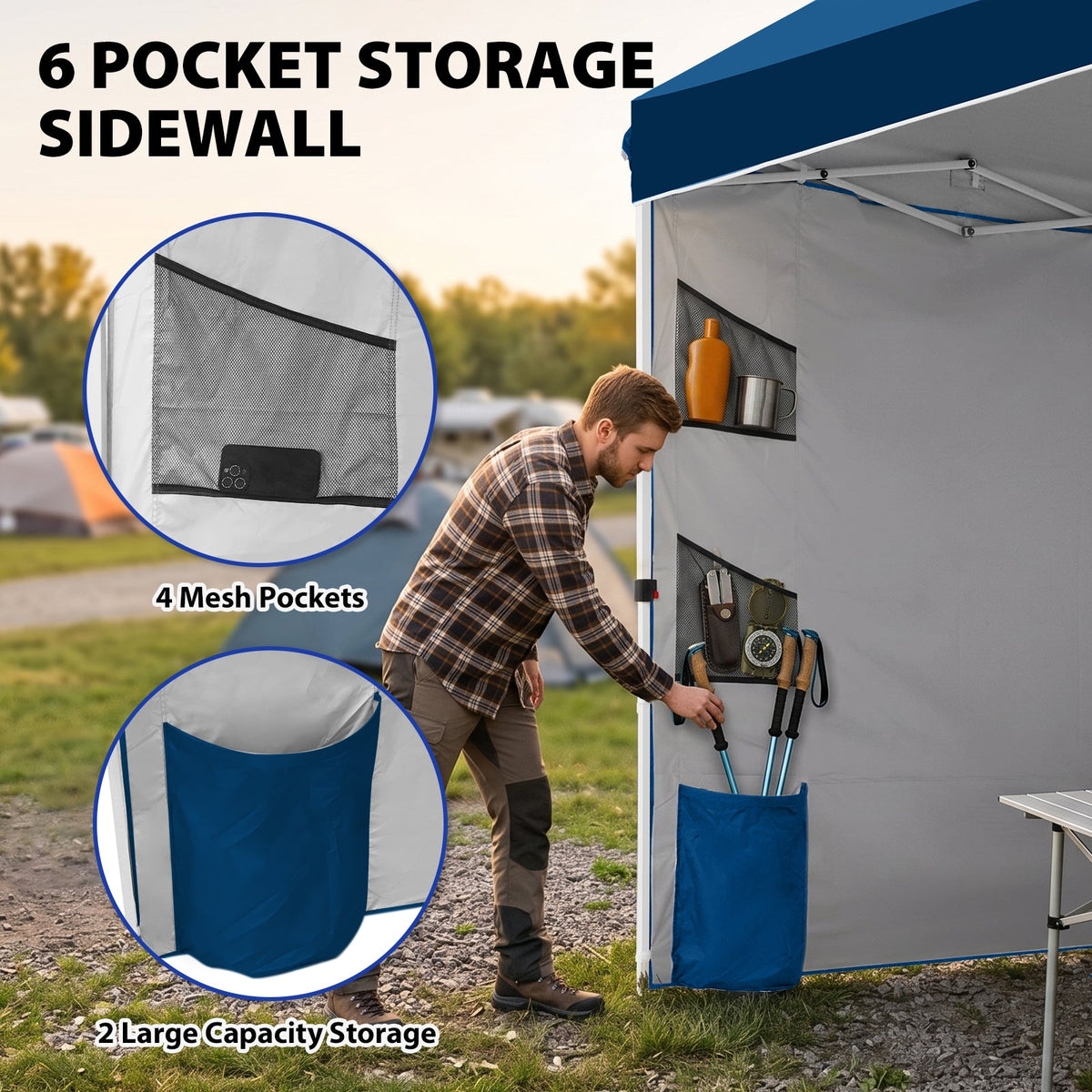 10x10 Pop Up Canopy Tent with Sidewalls & Storage - Eagle Peak®