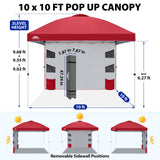 10x10 Pop Up Canopy Tent with Sidewalls & Storage - Eagle Peak®