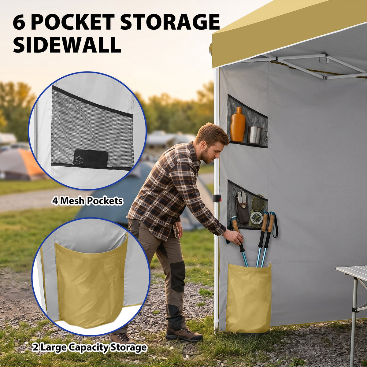 10x10 Pop Up Canopy Tent with Sidewalls & Storage - Eagle Peak®