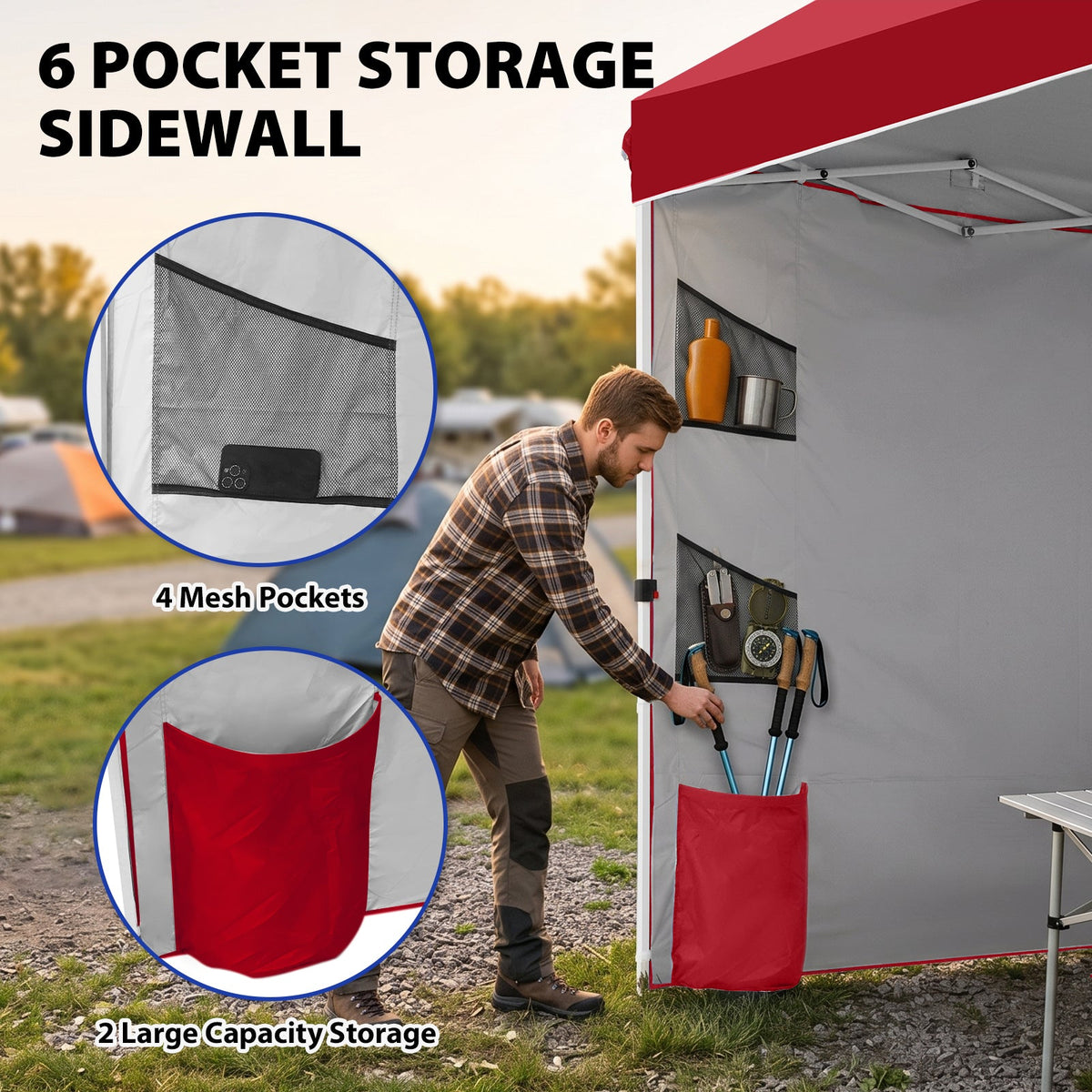 10x10 Pop Up Canopy Tent with Sidewalls & Storage - Eagle Peak®