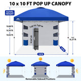 10x10 Pop Up Canopy Tent with Sidewalls & Storage - Eagle Peak®