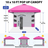 10x10 Pop Up Canopy Tent with Sidewalls & Storage - Eagle Peak®
