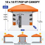 10x10 Pop Up Canopy Tent with Sidewalls & Storage - Eagle Peak®