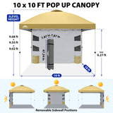 10x10 Pop Up Canopy Tent with Sidewalls & Storage - Eagle Peak®