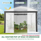 10X10 Replacement Top cover of Walk in Greenhouse with Polyester Reinforced Corners - Eagle Peak Custom Canopy Tent