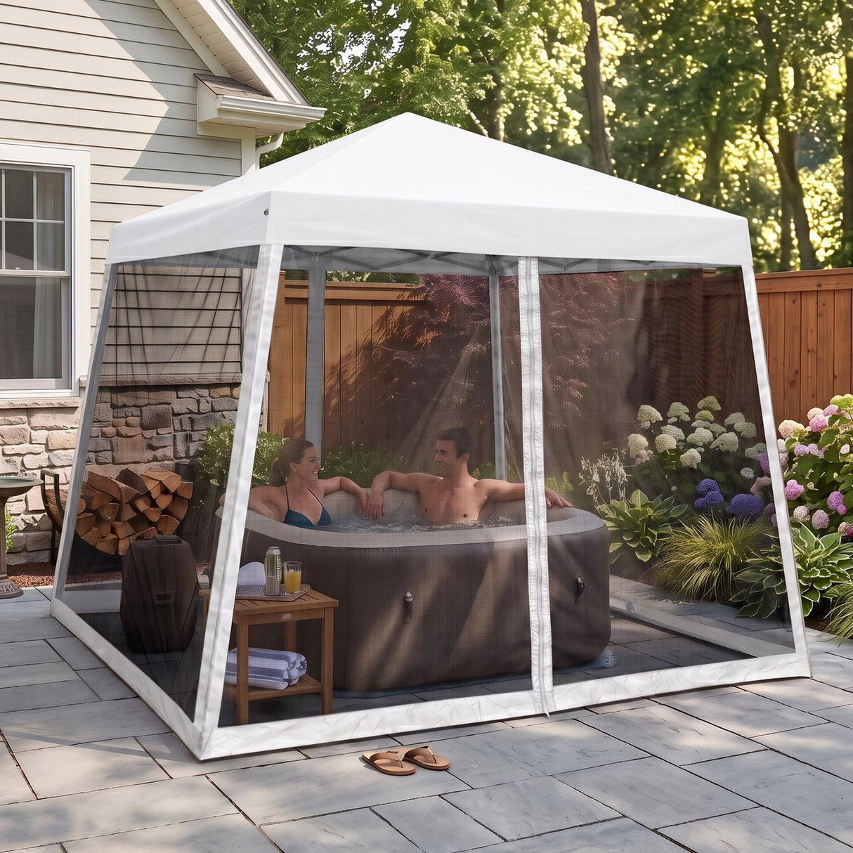10x10 Slant Leg Easy Setup Pop Up Canopy Tent - Eagle Peak®