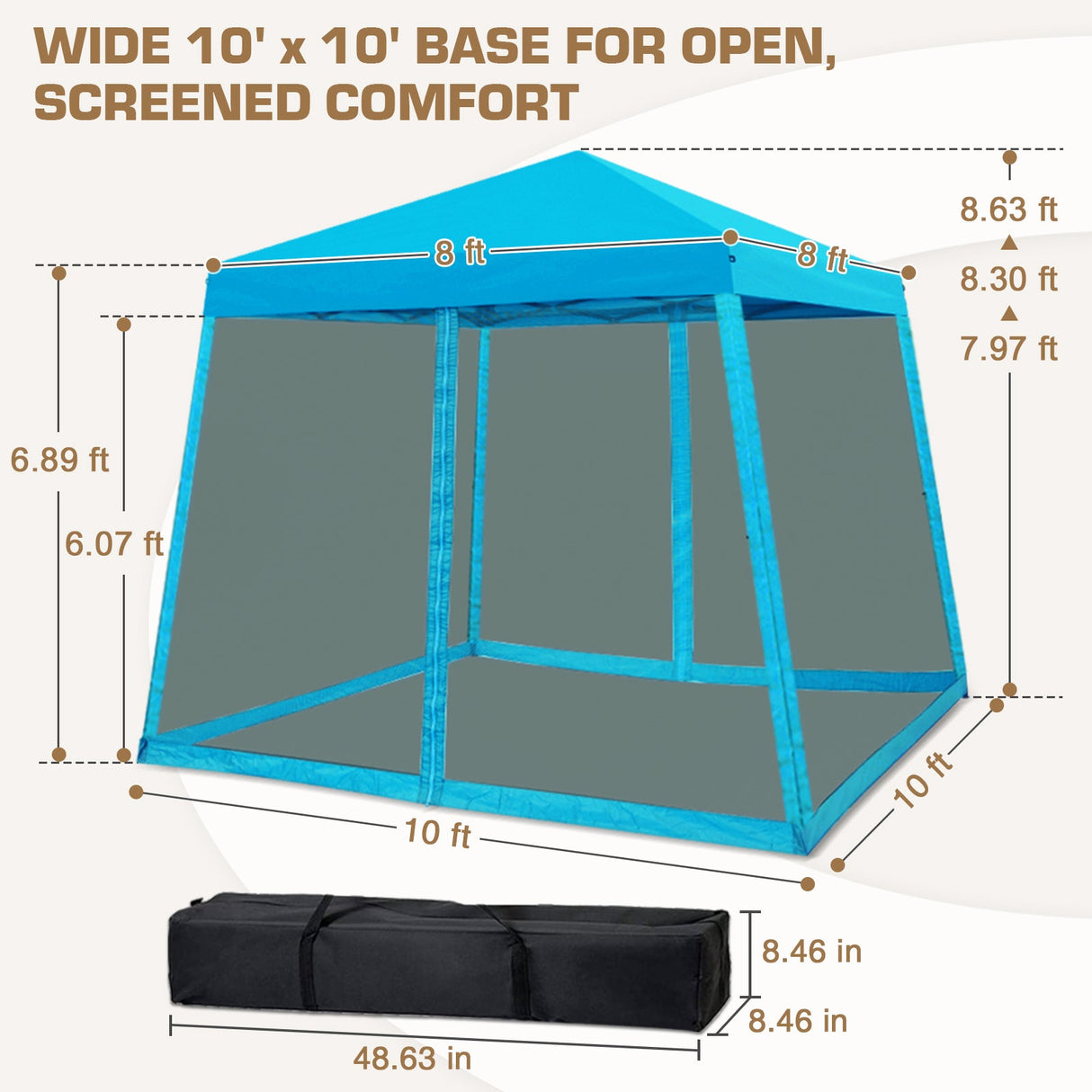 10x10 Slant Leg Easy Setup Pop Up Canopy Tent - Eagle Peak®