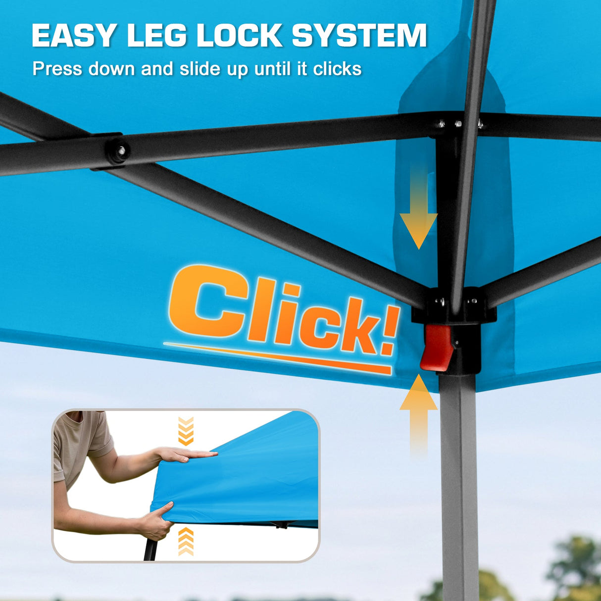 10x10 Slant Leg Easy Setup Pop Up Canopy Tent - Eagle Peak®