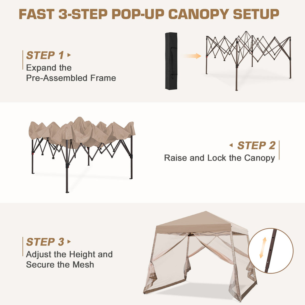 10x10 Slant Leg Easy Setup Pop Up Canopy Tent - Eagle Peak®