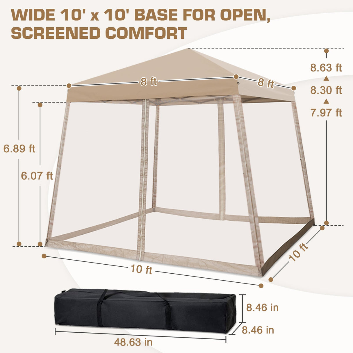 10x10 Slant Leg Easy Setup Pop Up Canopy Tent - Eagle Peak®