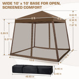 10x10 Slant Leg Easy Setup Pop Up Canopy Tent - Eagle Peak®