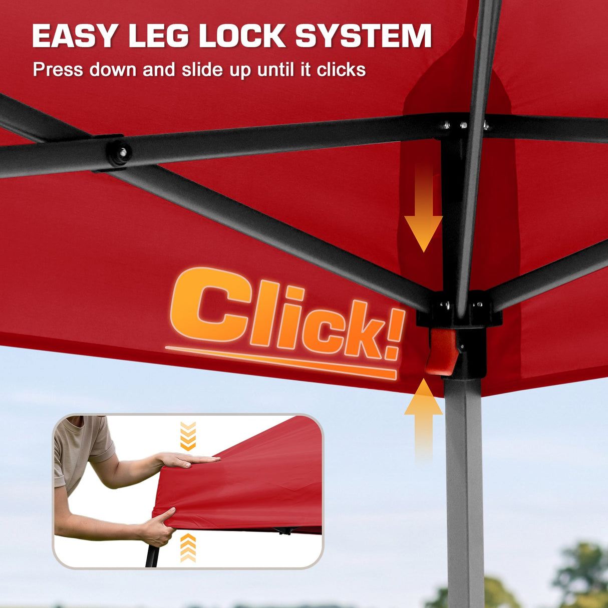 10x10 Slant Leg Easy Setup Pop Up Canopy Tent - Eagle Peak®