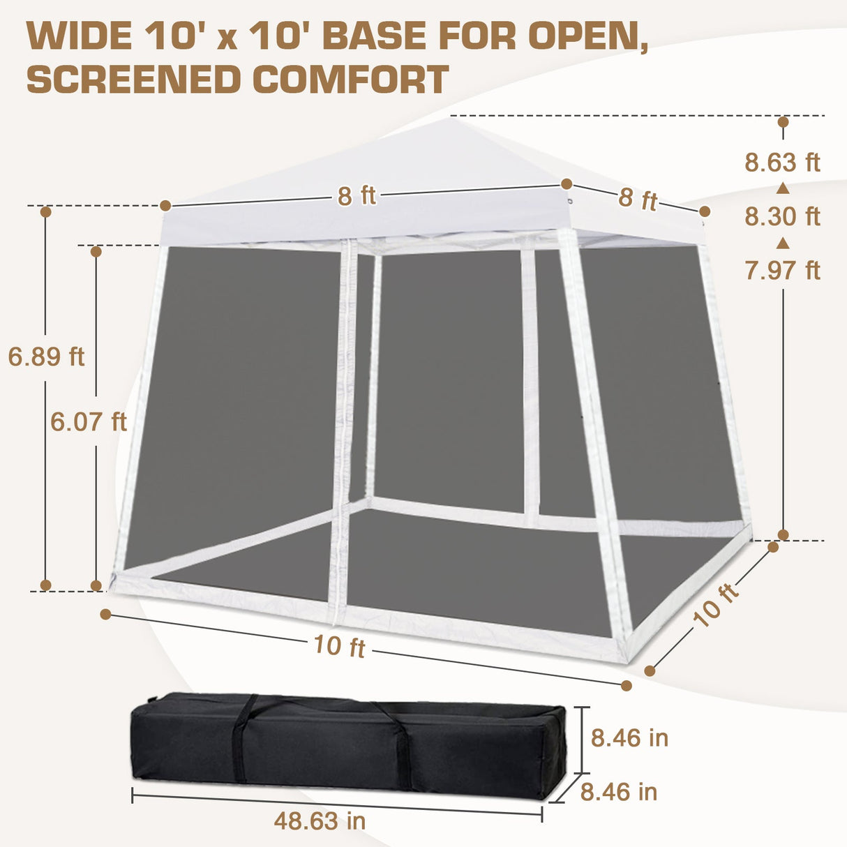 10x10 Slant Leg Easy Setup Pop Up Canopy Tent - Eagle Peak®