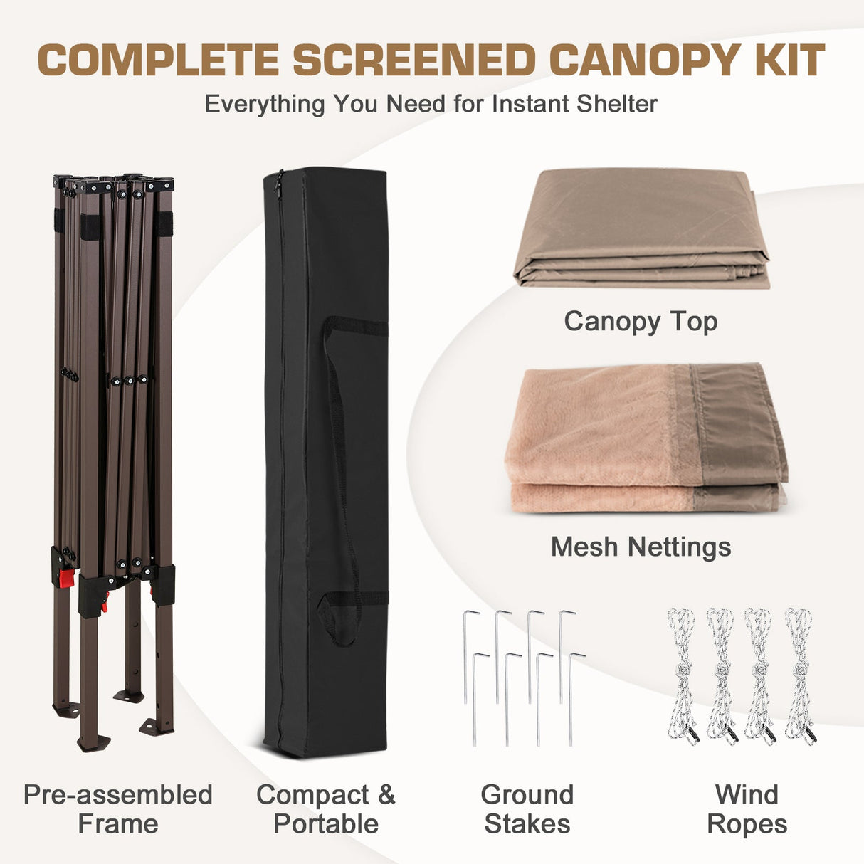 10x10 Slant Leg Easy Setup Pop Up Canopy Tent - Eagle Peak®
