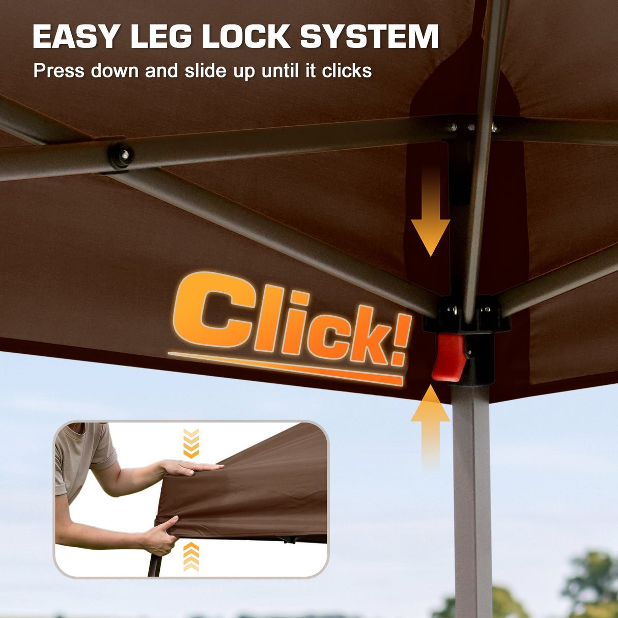 10x10 Slant Leg Easy Setup Pop Up Canopy Tent - Eagle Peak®