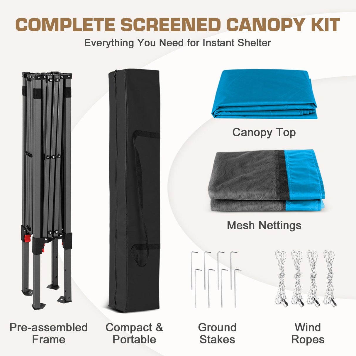 10x10 Slant Leg Easy Setup Pop Up Canopy Tent - Eagle Peak®
