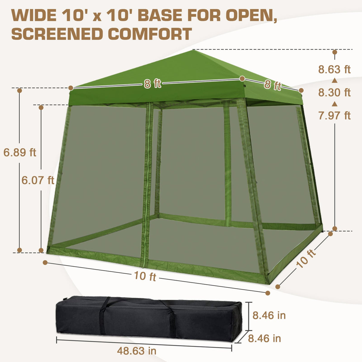 10x10 Slant Leg Easy Setup Pop Up Canopy Tent - Eagle Peak®