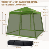 10x10 Slant Leg Easy Setup Pop Up Canopy Tent - Eagle Peak®