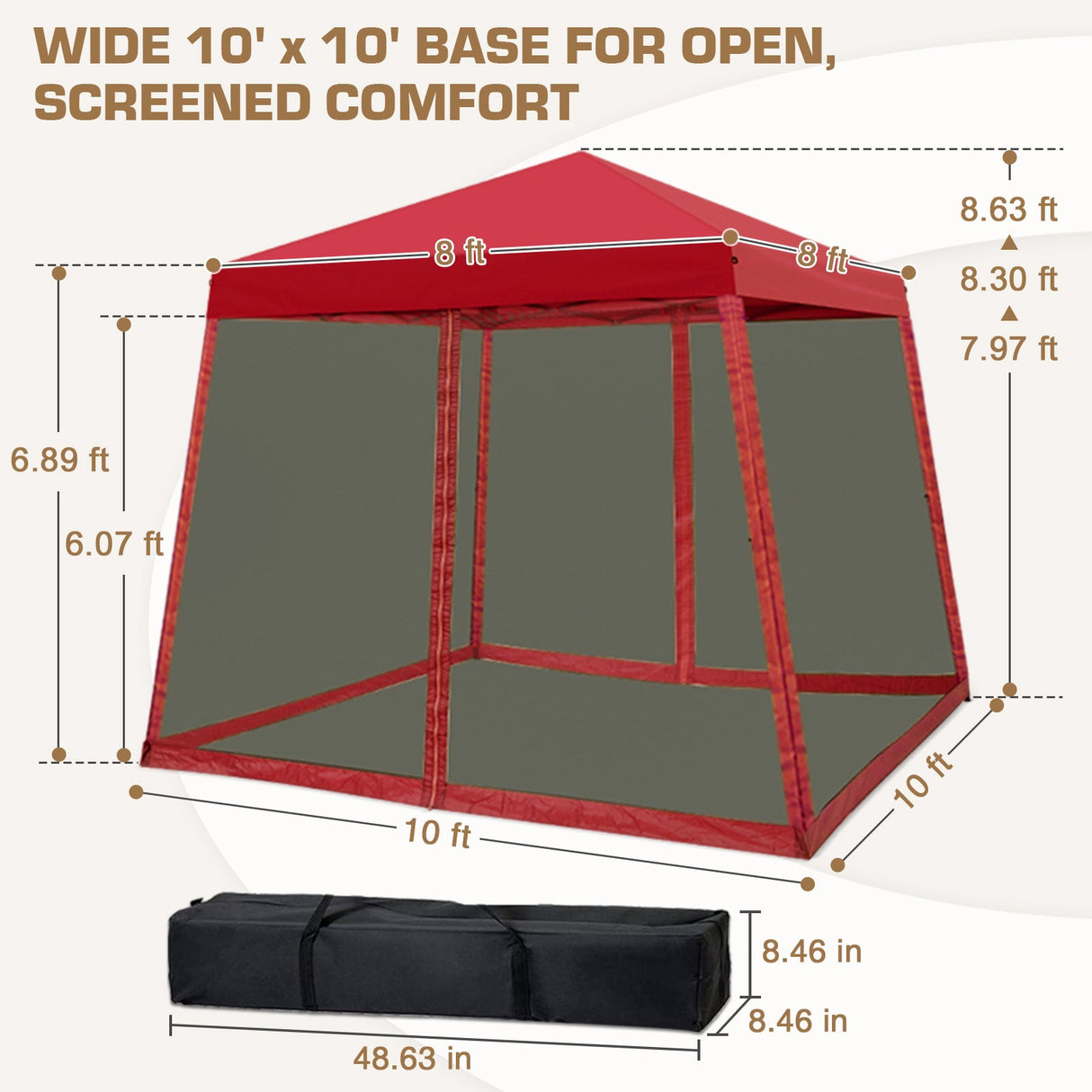 10x10 Slant Leg Easy Setup Pop Up Canopy Tent - Eagle Peak®