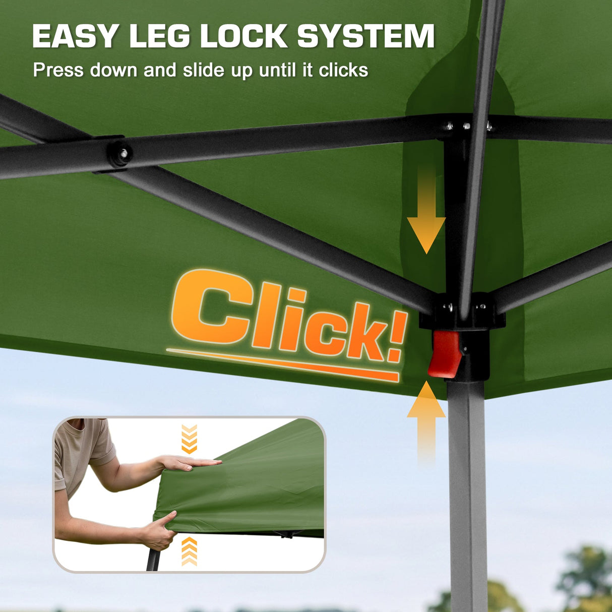 10x10 Slant Leg Easy Setup Pop Up Canopy Tent - Eagle Peak®