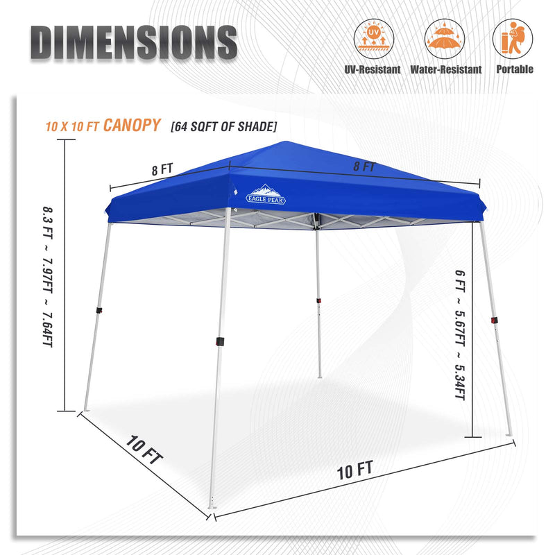 Pop Up Canopy Dimensions 10x10 Canopy Tent With Sidewalls,Pop Up