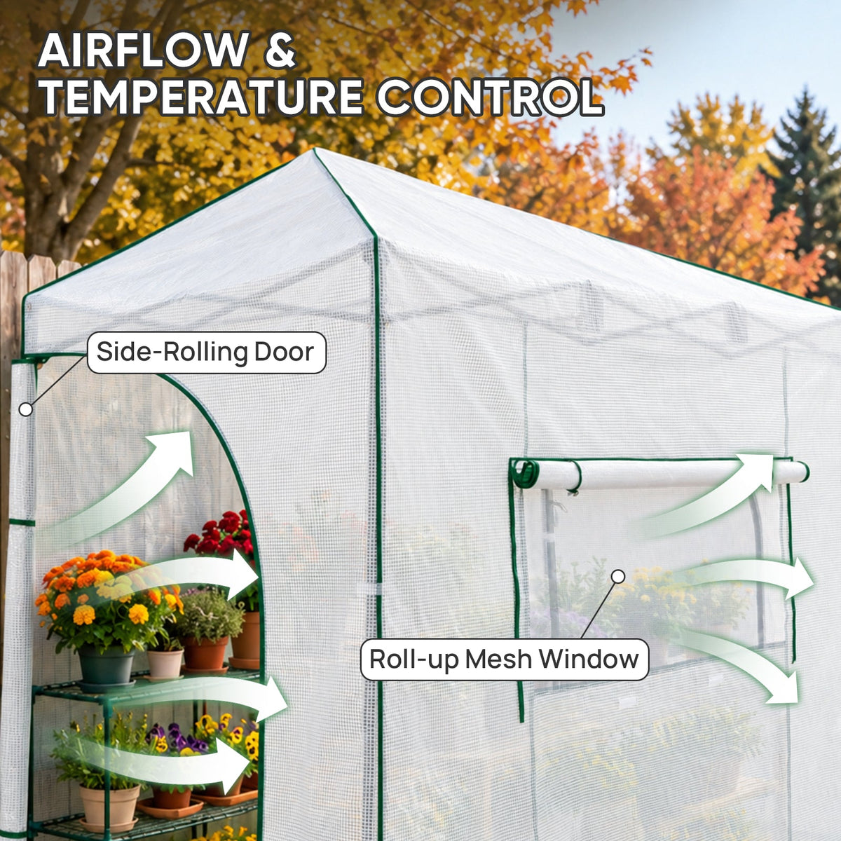10x5 Easy Setup Pop Up Greenhouse, Lean-To Design - Eagle Peak®