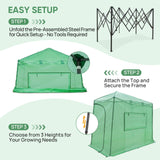 10x5 Easy Setup Pop Up Greenhouse, Lean-To Design - Eagle Peak®