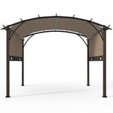 11.4x11.4 Outdoor Pergola with Retractable Textilene Sun Shade Top - Eagle Peak Custom Canopy Tent