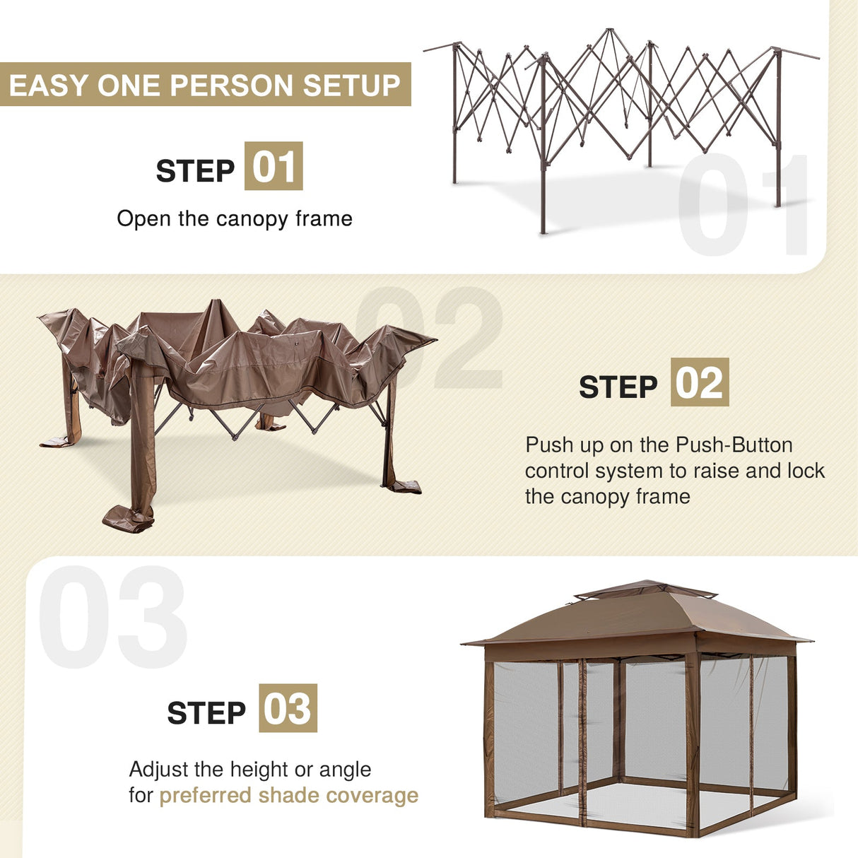 11x11 Pop Up Gazebo Tent with Netting - Eagle Peak Custom Canopy Tent