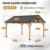 11x13/13x15 Hardtop Gazebo, Exposed Beam Rustic Gazebo - Eagle Peak Custom Canopy Tent