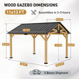 11x13/13x15 Hardtop Gazebo, Exposed Beam Rustic Gazebo - Eagle Peak Custom Canopy Tent