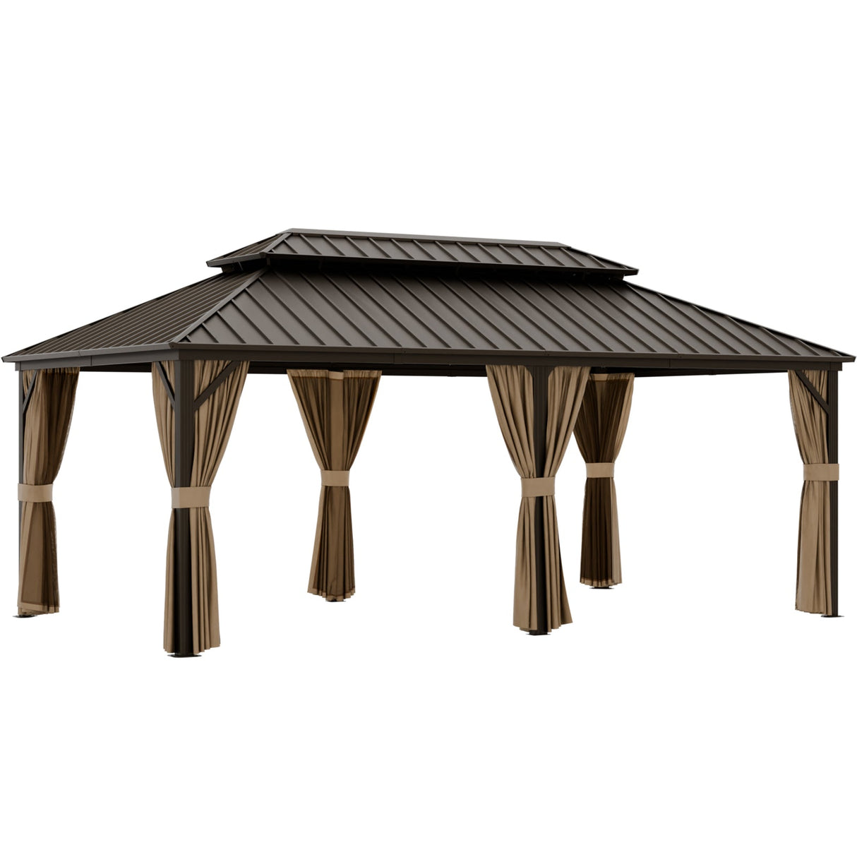 12x10 Hardtop Gazebo, Galvanized Steel Double Roof with Aluminum Frame - Eagle Peak Custom Canopy Tent