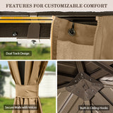 12x10 Hardtop Gazebo, Galvanized Steel Double Roof with Aluminum Frame - Eagle Peak Custom Canopy Tent