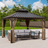 12x10 Hardtop Gazebo, Galvanized Steel Double Roof with Aluminum Frame - Eagle Peak Custom Canopy Tent