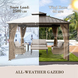 12x10 Hardtop Gazebo, Galvanized Steel Double Roof with Aluminum Frame - Eagle Peak Custom Canopy Tent