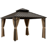12x10 Hardtop Gazebo, Galvanized Steel Double Roof with Aluminum Frame - Eagle Peak Custom Canopy Tent
