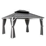 12x10/12x12/12x14/12x16/12x18/12x20 Hardtop Gazebo, Galvanized Steel Double Roof with Aluminum Frame - Eagle Peak Custom Canopy Tent