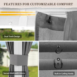 12x10/12x12/12x14/12x16/12x18/12x20 Hardtop Gazebo, Galvanized Steel Double Roof with Aluminum Frame - Eagle Peak Custom Canopy Tent