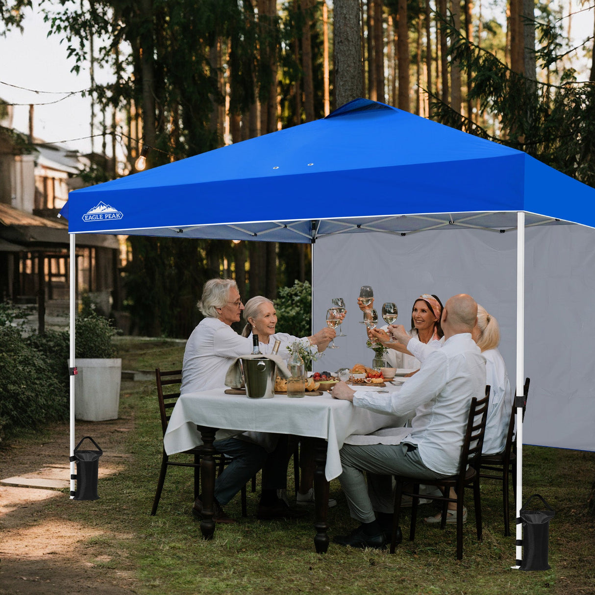 12x12 Commercial Heavy Duty Pop up Canopy with 1 Sidewall - Eagle Peak Custom Canopy Tent