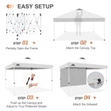 12x12 Commercial Heavy Duty Pop up Canopy with 1 Sidewall - Eagle Peak Custom Canopy Tent